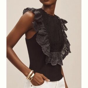 BY ANTHROPOLOGIE EYELET BIB TANK TOP